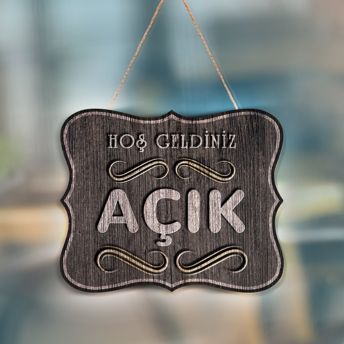 BK Gift Açık & Kapalı Ahşap Uyarı Levhası - 2