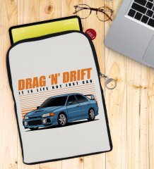 BK Gift Drag N Drift Tasarımlı Taşınabilir Koruyucu Tablet Kılıfı & Organizer Çanta - Siyah-1