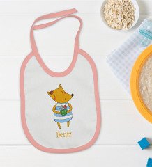 BK Kids Kişiye Özel Pembe Bebek Mama Önlüğü - Model 153