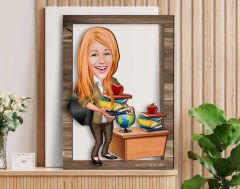 BK Gift Kişiye Özel Kadın Öğretmen Karikatürlü 3D Ahşap Tablo, Sevgiliye Hediye, Arkadaşa Hediye, Yıl Dönümü Hediyesi, Doğum Günü Hediyesi-4