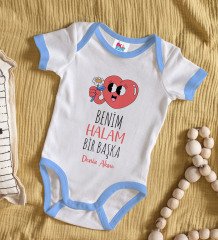 BK Kids Kişiye Özel Mavi Bebek Body Zıbın - Model 77