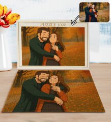 BK Gift Kişiye Özel Ghibli Tarzı Çizim 1000 Parça Profesyonel Puzzle-1, 1000 Puzzle, Arkadaşa Hediye, Sevgiliye Hediye