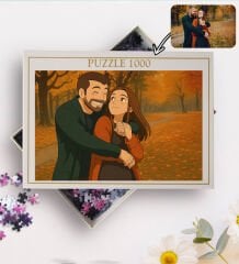 BK Gift Kişiye Özel Ghibli Tarzı Çizim 1000 Parça Profesyonel Puzzle-1, 1000 Puzzle, Arkadaşa Hediye, Sevgiliye Hediye