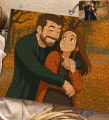 BK Gift Kişiye Özel Ghibli Tarzı Çizim 1000 Parça Profesyonel Puzzle-1, 1000 Puzzle, Arkadaşa Hediye, Sevgiliye Hediye