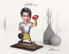 BK Gift Kişiye Özel Erkek Amerikan Futbolcusu Karikatürlü Ahşap Biblo-13 , Arkadaşa Hediye , Sevgiliye Hediye, Kişiye Özel Biblolar