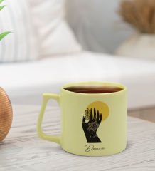 BK Gift Kişiye Özel İsimli Pastel Sarı Middle Kupa Bardak, Arkadaşa Hediye, Ev Hediyesi, Doğum Günü Hediyesi, Ofis Hediyesi-4