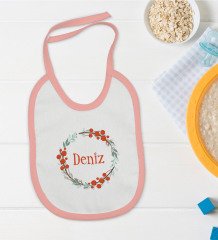 BK Kids Kişiye Özel Pembe Bebek Mama Önlüğü - Model 156
