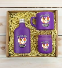 BK Gift Kişiye Özel İsimli DTF Best Friend Temalı Mor Kahve Fincanı & Kolonya & Mum Hediye Seti-6, Arkadaşa Hediye, Doğum Günü Hediyesi