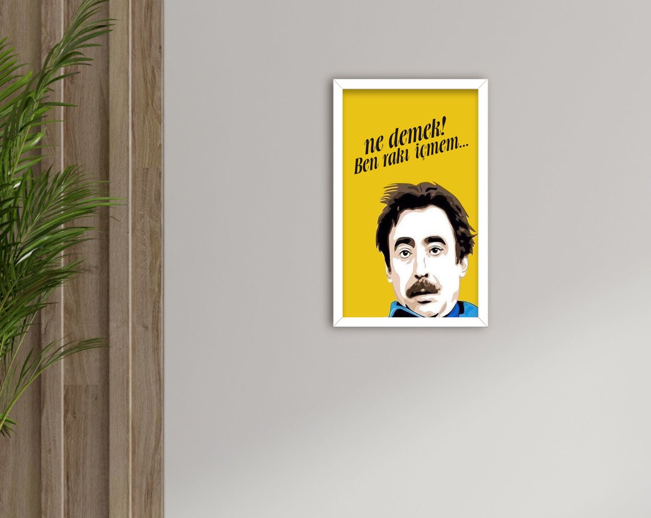 BK Home Rakı Tasarımlı Dekoratif Ahşap Beyaz Çerçeveli Tablo-7