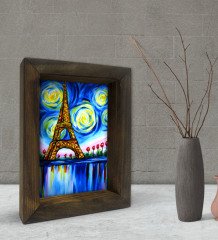 BK Gift Van Gogh Tasarımlı Dekoratif Doğal Masif Ahşap Çerçeve 15x20cm-1
