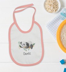 BK Kids Kişiye Özel Pembe Bebek Mama Önlüğü - Model 158