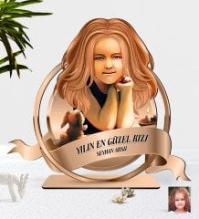 Kişiye Özel Kız Çocuk Karikatürlü 3D Ahşap Biblo Plaket