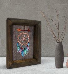 BK Gift Rüya Kapanı Tasarımlı Dekoratif Doğal Masif Ahşap Çerçeve 15x20cm-1