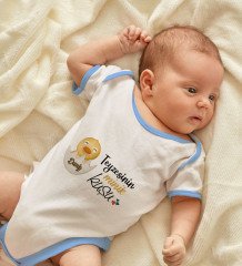 BK Kids Kişiye Özel Mavi Bebek Body Zıbın - Model 78