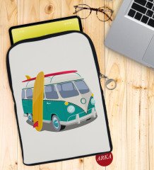 BK Gift Klasik Araç Tasarımlı Taşınabilir Koruyucu Tablet Kılıfı & Organizer Çanta - Siyah-3