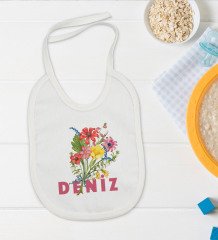 BK Kids Kişiye Özel İsimli Bebek Body Zıbın ve Mama Önlüğü Hediye Seti - Model 9