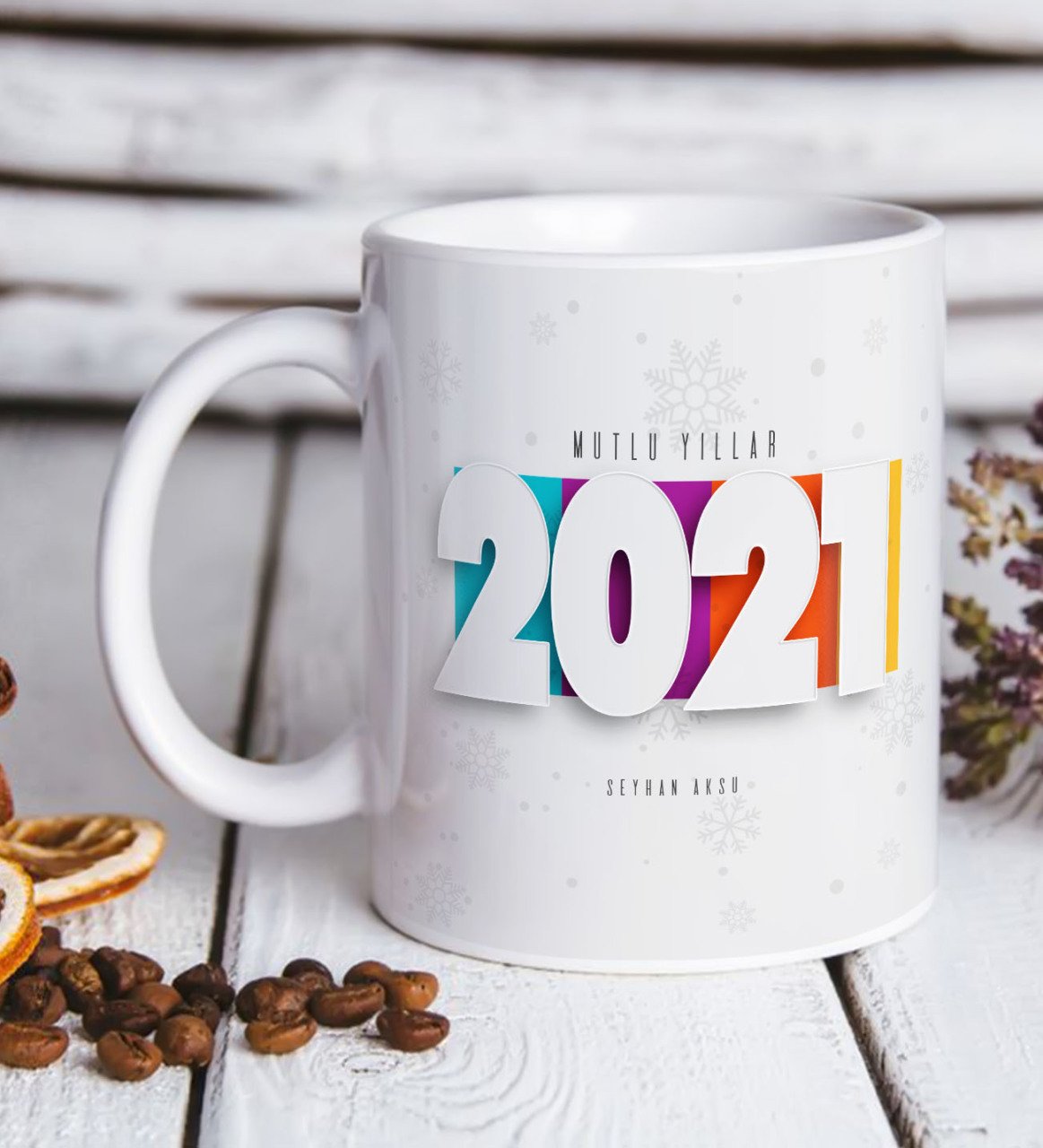 BK Gift Kişiye Özel 2023 Mutlu Yıllar Beyaz Kupa Bardak-5