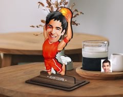 BK Gift Kişiye Özel Basketbol Karikatürlü Ahşap Biblo-4 , Arkadaşa Hediye , Sevgiliye Hediye, Kişiye Özel Biblolar