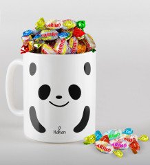 Kişiye Özel Sevgililer Günü Beyaz Kupa ve Haribo Şeker Hediye Seti-107