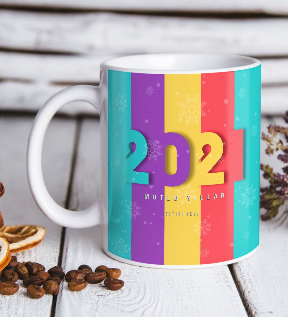 BK Gift Kişiye Özel 2023 Mutlu Yıllar Beyaz Kupa Bardak-8