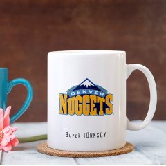 Kişiye Özel NBA Denver Nuggets Beyaz Kupa Bardak