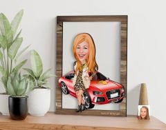 BK Gift Kişiye Özel Kadın Patron Karikatürlü 3D Ahşap Tablo, Sevgiliye Hediye, Arkadaşa Hediye, Yıl Dönümü Hediyesi, Doğum Günü Hediyesi-2