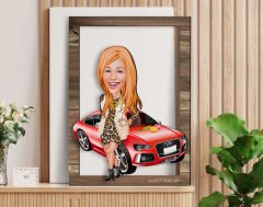 BK Gift Kişiye Özel Kadın Patron Karikatürlü 3D Ahşap Tablo, Sevgiliye Hediye, Arkadaşa Hediye, Yıl Dönümü Hediyesi, Doğum Günü Hediyesi-2