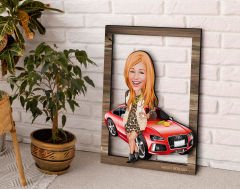 BK Gift Kişiye Özel Kadın Patron Karikatürlü 3D Ahşap Tablo, Sevgiliye Hediye, Arkadaşa Hediye, Yıl Dönümü Hediyesi, Doğum Günü Hediyesi-2