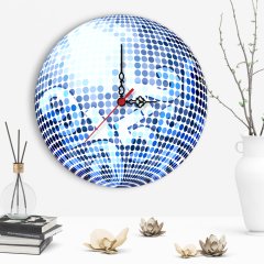 Dekoratif Disco Ball Tasarımlı Ahşap Duvar Saati - 1