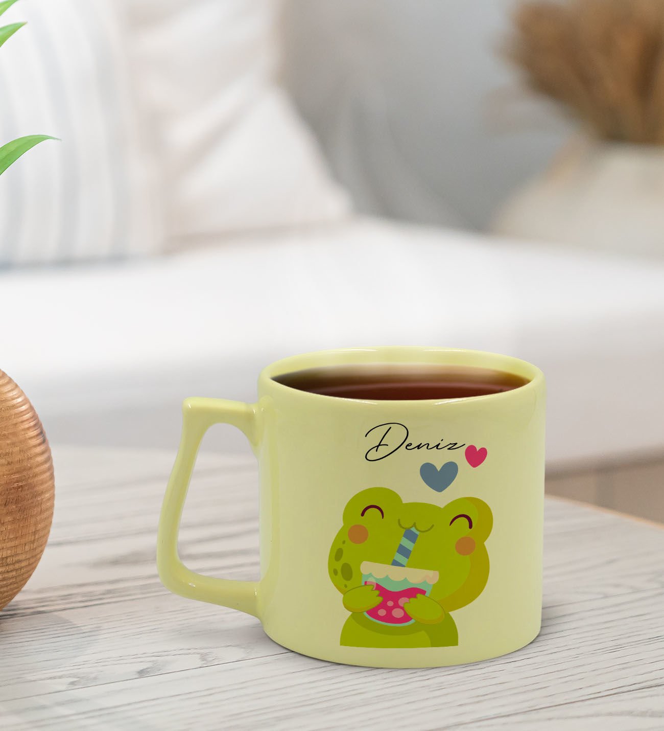 BK Gift Kişiye Özel İsimli Pastel Sarı Middle Kupa Bardak, Arkadaşa Hediye, Ev Hediyesi, Doğum Günü Hediyesi, Ofis Hediyesi-16