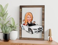BK Gift Kişiye Özel Kadın Patron Karikatürlü 3D Ahşap Tablo, Sevgiliye Hediye, Arkadaşa Hediye, Yıl Dönümü Hediyesi, Doğum Günü Hediyesi-3