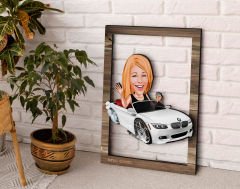 BK Gift Kişiye Özel Kadın Patron Karikatürlü 3D Ahşap Tablo, Sevgiliye Hediye, Arkadaşa Hediye, Yıl Dönümü Hediyesi, Doğum Günü Hediyesi-3
