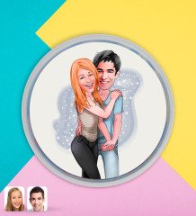 Kişiye Özel Sevgililer Karikatürlü Dev Boy Haribo Minis Kovası (10gx100adet) Model 85