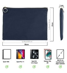 BK Gİft Kişiye Özel Harfli Sarı Tablet Çantası 30x21cm, Ipad Çantası, Baskılı Tablet Kılıfı