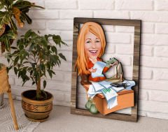 BK Gift Kişiye Özel Kadın Patron Karikatürlü 3D Ahşap Tablo, Sevgiliye Hediye, Arkadaşa Hediye, Yıl Dönümü Hediyesi, Doğum Günü Hediyesi-6