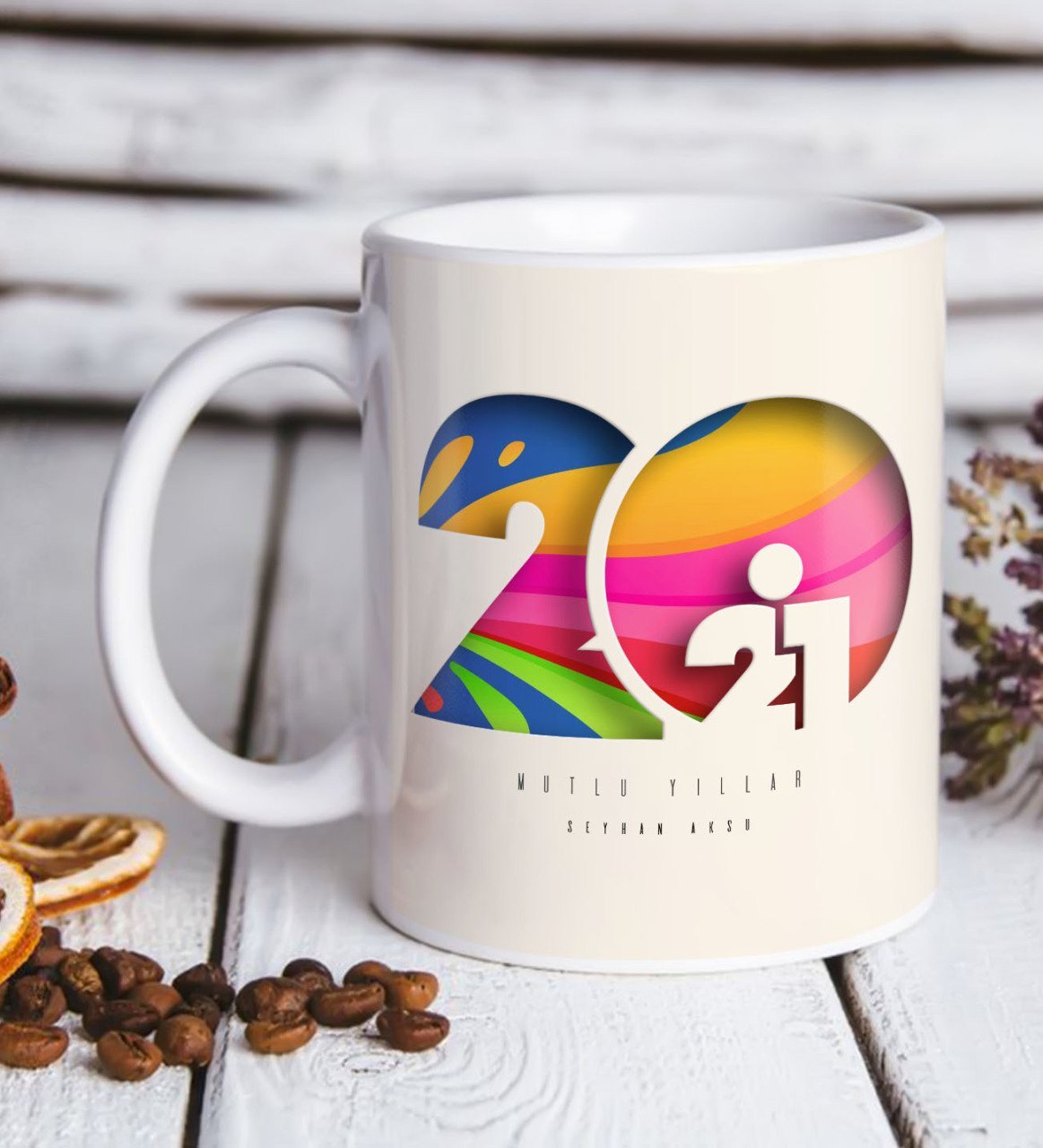 BK Gift Kişiye Özel 2023 Mutlu Yıllar Beyaz Kupa Bardak-11