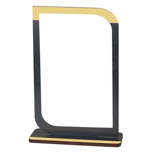 Sublimasyon Metal Baskılı Siyah Ahşap Plaket - Beyaz Metalli