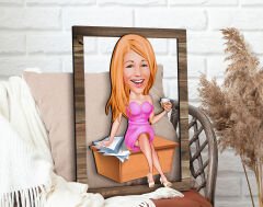 BK Gift Kişiye Özel Kadın Patron Karikatürlü 3D Ahşap Tablo, Sevgiliye Hediye, Arkadaşa Hediye, Yıl Dönümü Hediyesi, Doğum Günü Hediyesi-7