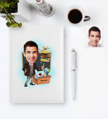 Kişiye Özel Bay Öğretmen Karikatür 2023 Deri Ajanda & Kalem Hediye Seti - 2