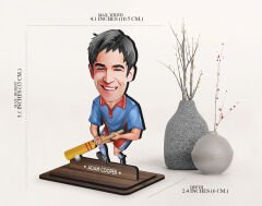 BK Gift Kişiye Özel Cricket Karikatürlü Ahşap Biblo-1 , Arkadaşa Hediye , Sevgiliye Hediye, Kişiye Özel Biblolar
