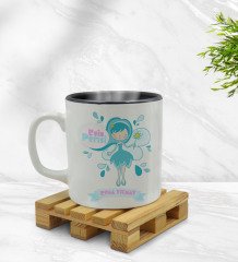 Kişiye Özel Evin Perisi Tasarımlı İçi Siyah Renkli Kupa Bardak Model 4