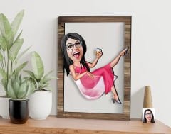 BK Gift Kişiye Özel Kadın Patroniçe Karikatürlü 3D Ahşap Tablo, Sevgiliye Hediye, Arkadaşa Hediye, Yıl Dönümü Hediyesi, Doğum Günü Hediyesi-1