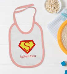 BK Kids Kişiye Özel Pembe Bebek Mama Önlüğü - Model 174