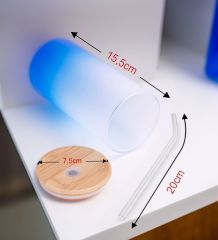 BK Gift İsimli Sarı Renk Pipetli Buzlu Cam Bardak 600ml - 5, Arkadaşa Hediye, Doğum Günü Hediyesi