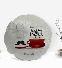 Kişiye Özel İsimli Aşçı Tasarımlı Dekoratif Kırlent Yastık-2