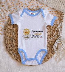 BK Kids Kişiye Özel Mavi Bebek Body Zıbın - Model 80