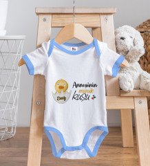 BK Kids Kişiye Özel Mavi Bebek Body Zıbın - Model 80