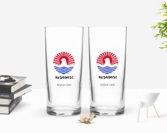 Kişiye Özel Renkli Baskılı Kuşadası Tasarımlı Turistik İkili Rakı Bardağı Seti-1