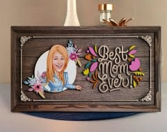 BK Gift Özel Yapım Kabartma Figür Temalı Karikatür Anneler Günü Meşe Ağacı Ahşap Tablo, Anneler Günü Hediyesi, Anneye Hediye-3