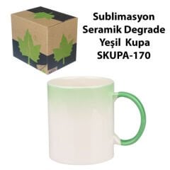 Sublimasyon Seramik Degrade Yeşil Kupa - Kutulu
